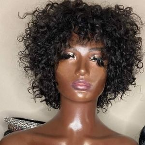 Pre❤️Human Hair Curly unit with Bangs. Quick Hairstyle...Just Plop on & Go!